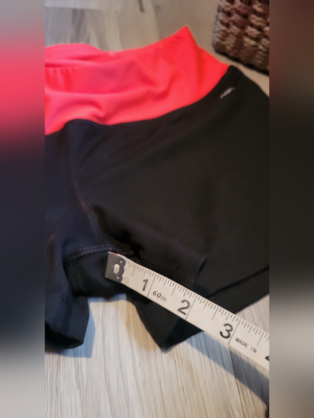 Avia Black & Pink Orange Athletic Running Shorts With Waistband Pocket, Medium - Picture 6 of 13
